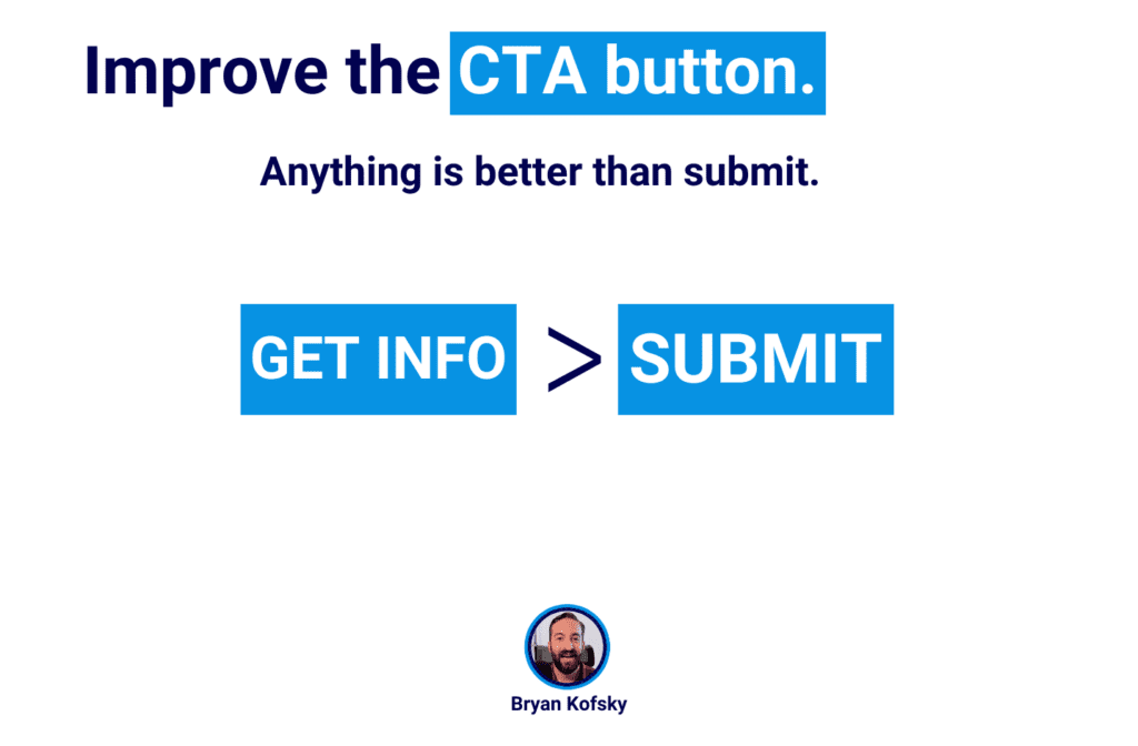 Improved form CTA button with "Get Info" text